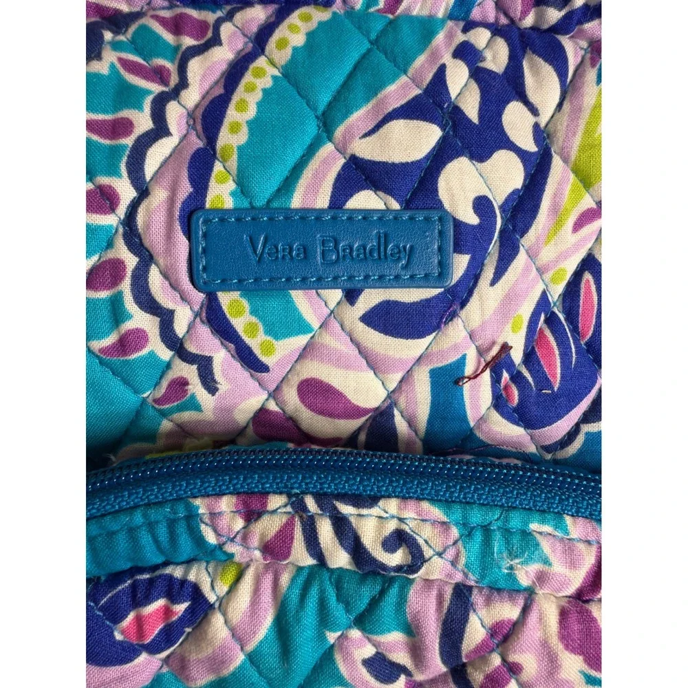 Vera Bradley Backpack Womens Large Blue Purple Paisley Quilted Cotton Travel Bag